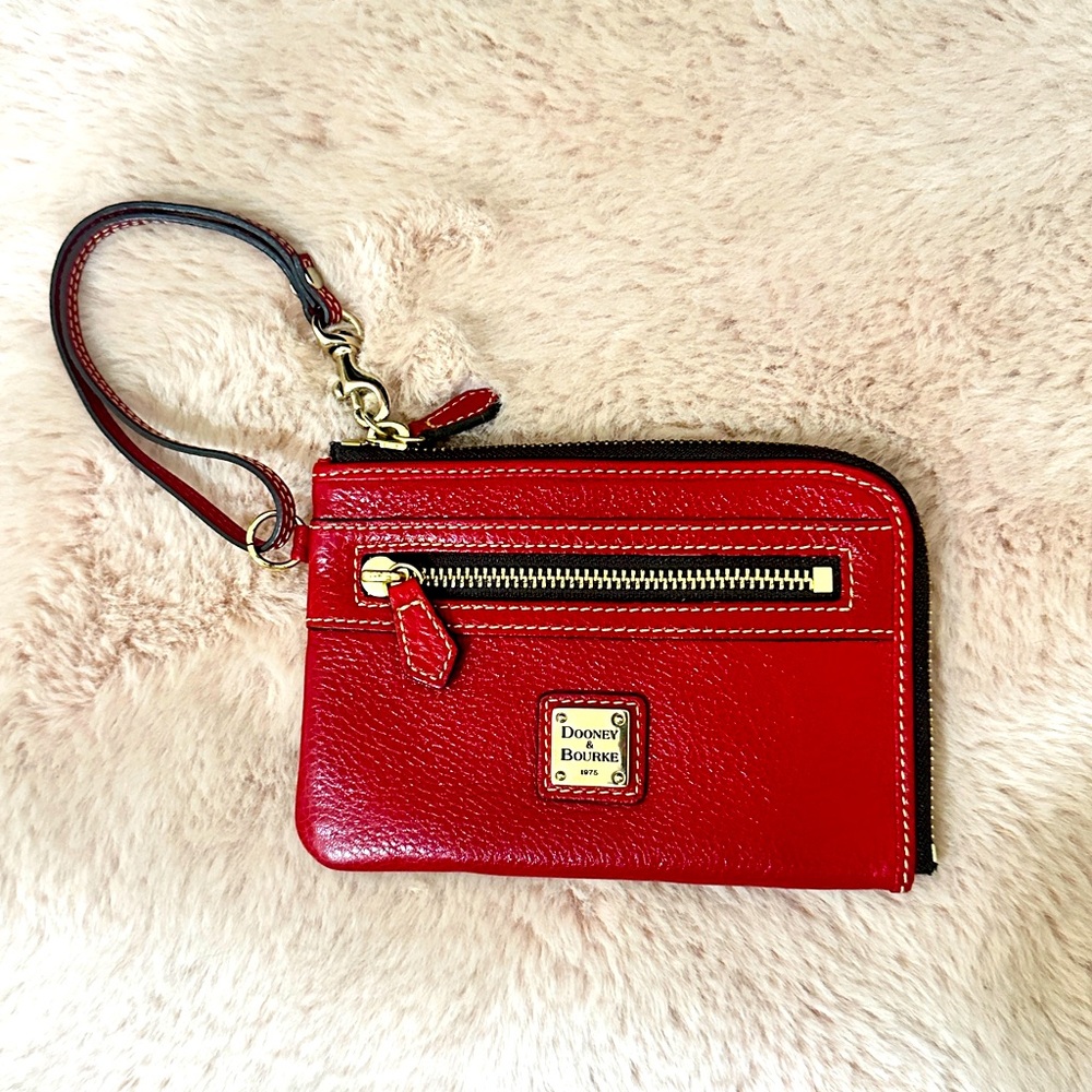 Dooney & Bourke Red Leather Wristlet Wallet